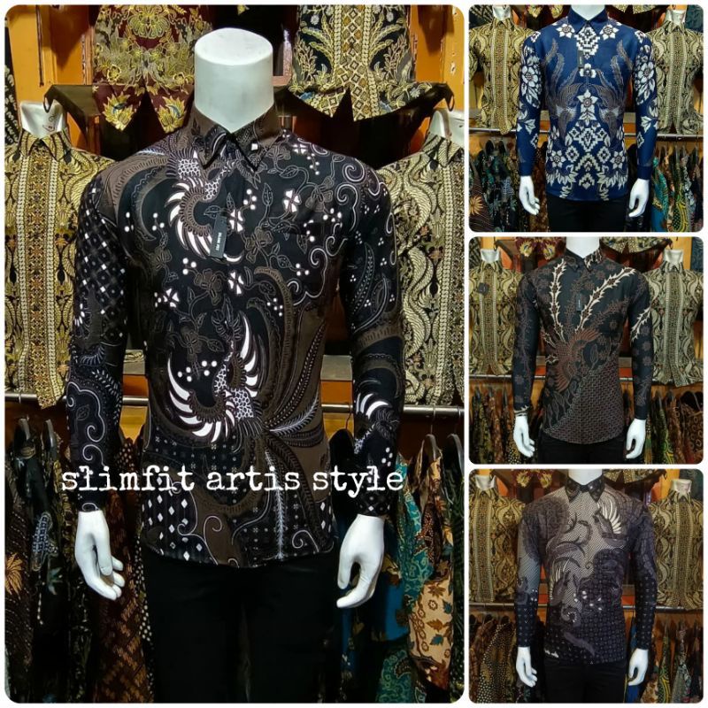 Batik Slim Fit Batik Premium Kemeja Baju Batik Pria Lengan Panjang Slimfit Modern