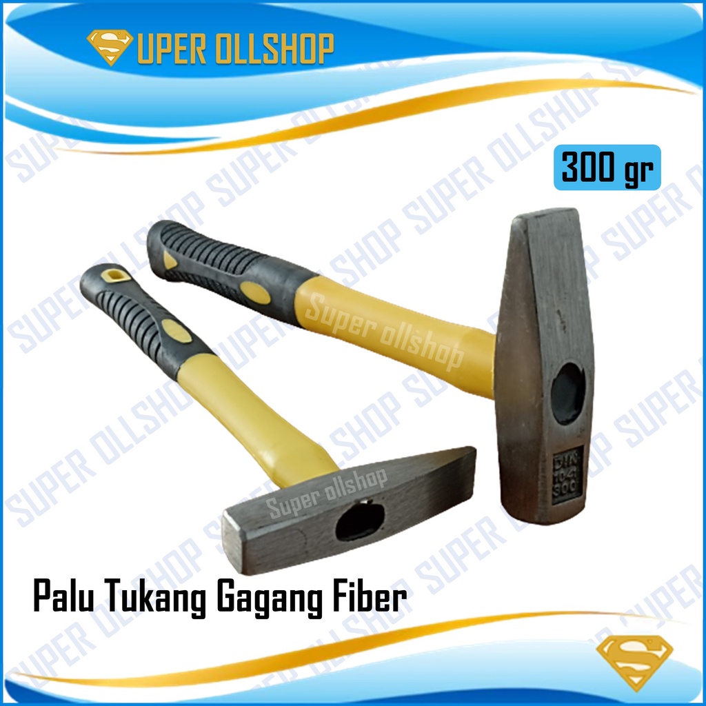 Palu Kaca Lancip Tukang Martil Gagang Fiber Lapis Karet 300 gr