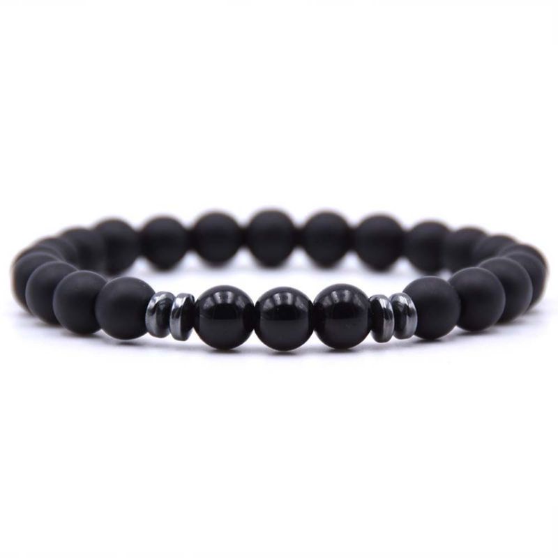 Gelang Batu Natural Batu Onyx Black Doff 8Mm