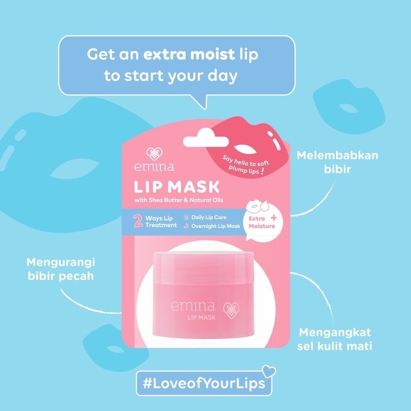 BPOM Emina Lip Mask 9 g - Perawatan Bibir