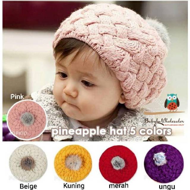 Topi kupluk nanas anak rajut -  pinnaple hat kids