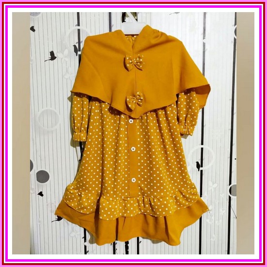 (Pasti Realpict) Gamis Hani Anak Maxi Tanggung 9-12Th Nazwa Dress Muslim Remaja Brukat Tile Bordir L