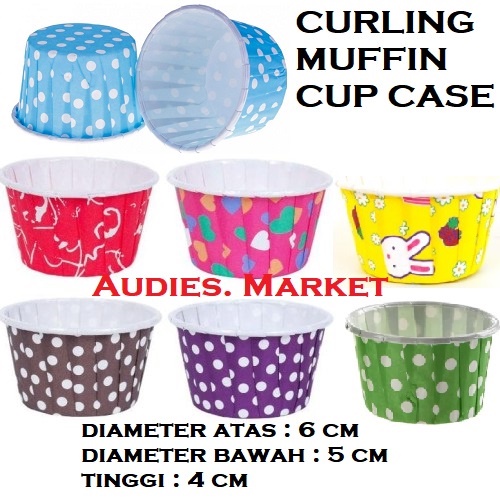 Muffin Cup Cake Curling Diameter 5 cm Tinggi 4 cm RED GREEN