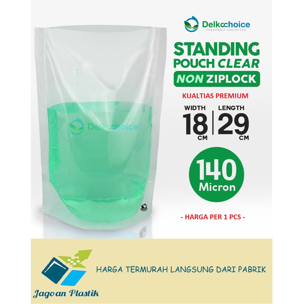 STANDING POUCH NYLON UNTUK CAIRAN/ LIQUID NON ZIPLOCK 18 CM X 29 CM