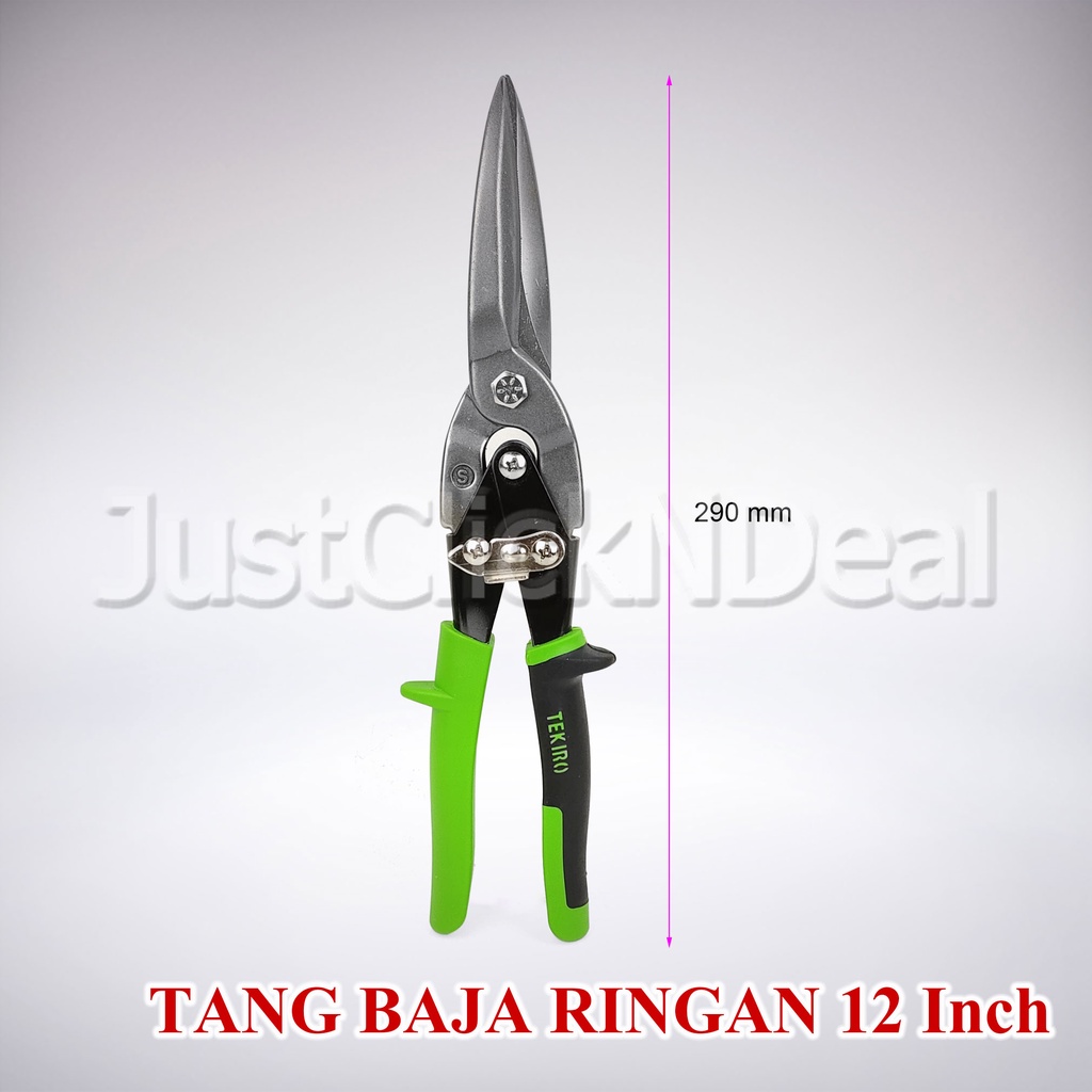 Tekiro Baja Ringan Lurus 12 Inch Tang Holo Seng Aviation Snips-3