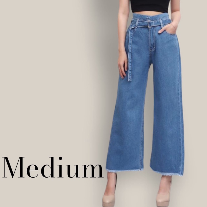 WEKI - Kulot Jeans Highwaist Belt Tansy Pinggang Karet