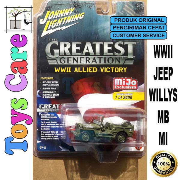 JOHNNY LIGHTNING The GREATEST GENERATION ARMY - WWII JEEP WILLYS MB MILITARY POLICE - WWII WILLYS MB