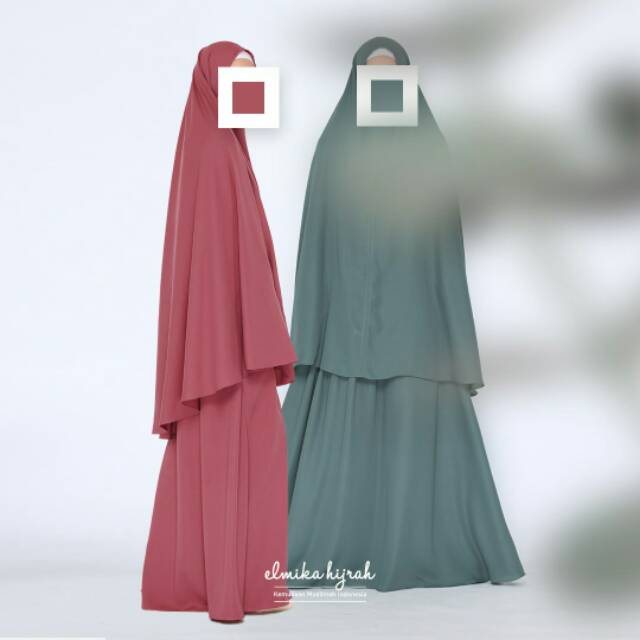 Jihan Set Khimar Elmika Hijrah Gamis/ Setelan Baju Gamis