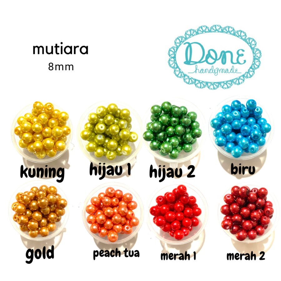 manik manik mutiara imitasi pearl beads gantungan kunci payet pearl