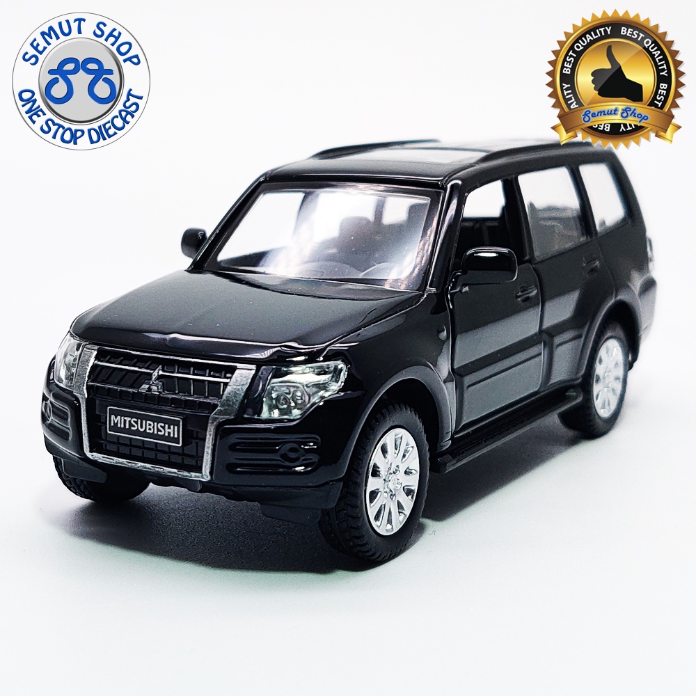 Apolo MSZ Mitsubishi Pajero 4WD Turbo Black Miniatur Diecast Mobil Mitsubishi Pajero Hitam