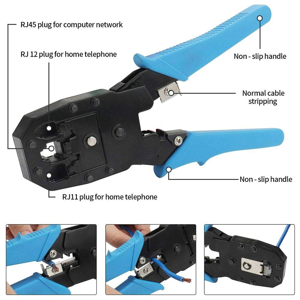 Solighter Crimping Tools Set Kabel LAN Rj45 Crimping Tools Tang Alat Tangan Rj45 Crimping Tool Kit