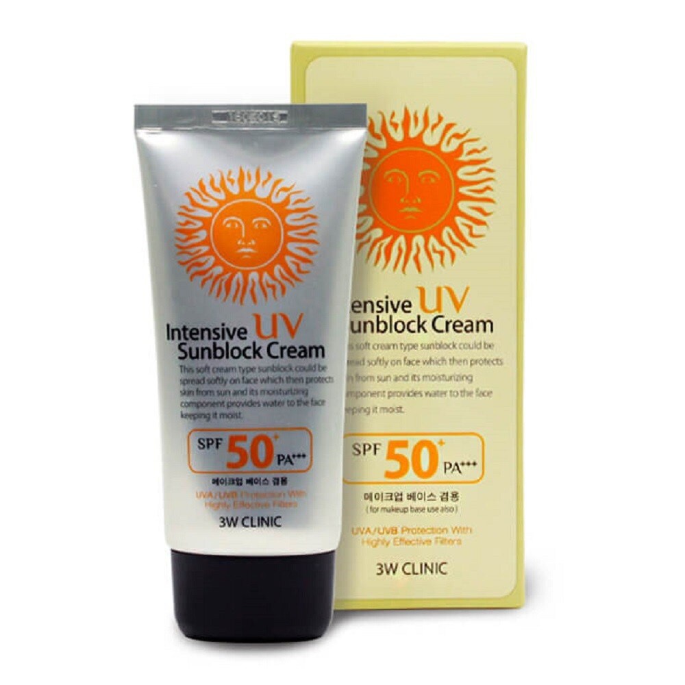 3W Clinic Intensive UV Sunblock Cream SPF 50+ PA+++ 70ml Sunscreen Sun Cream Korea Sun Block