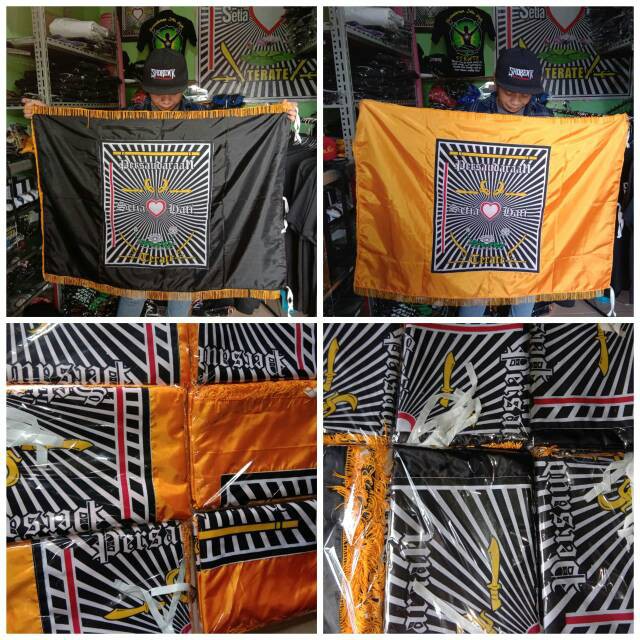 Bendera PSHT bolak Balik Panji SH Terate besar Rumbai (T1-T2)