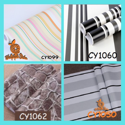 Wallpaper Dinding Wallpaper Stiker Wallpaper dinding Anak Cy Salur,Batu Alam, Bunga Premium Quality 45CM x 8Mtr