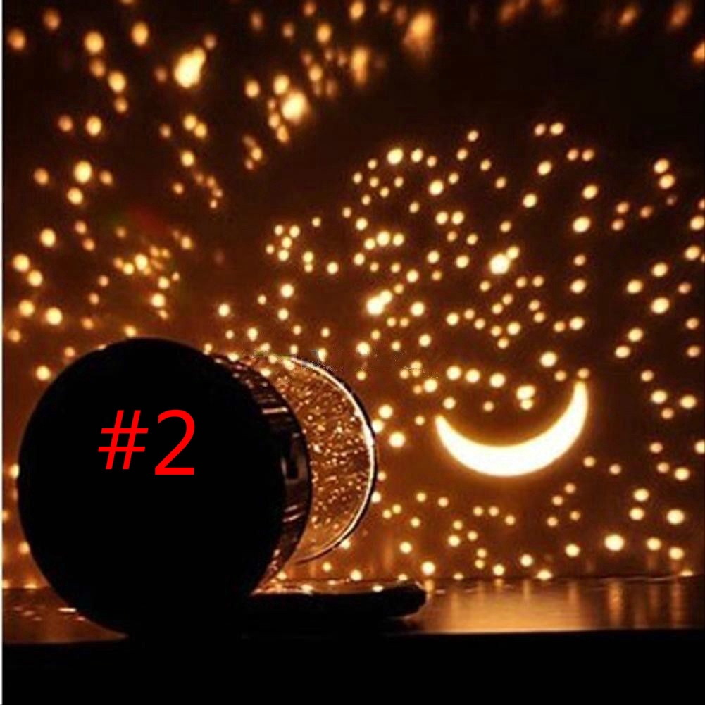 Night LED Proyektor 360derajat Bulan Bintang Lighting Lamp Baby Night Lights Rotation Starry Night Light Romantic Amazing