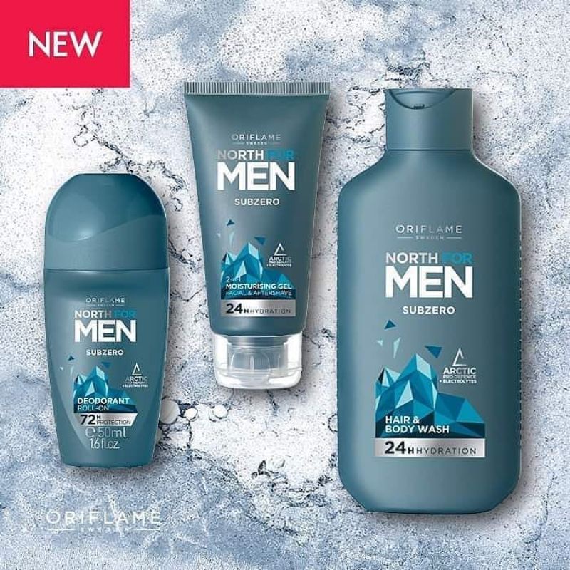 North For Men Subzero, Ultimate Balance Deodorant Roll On, Mister Giordani rool on, Glacier Deodorant Roll on,Power Gold &amp; Sleek Hair Gel