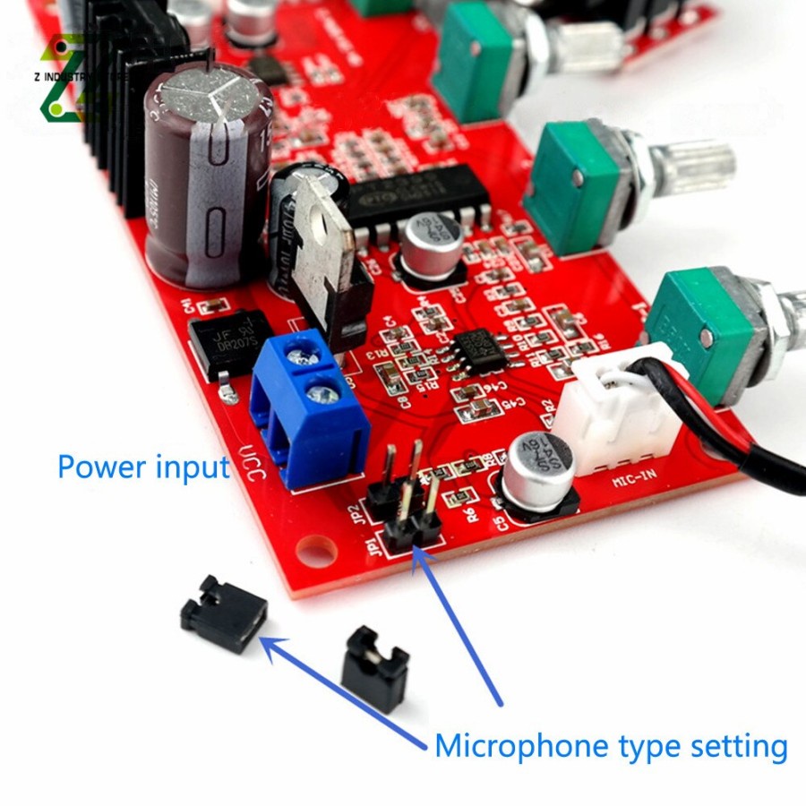 Module Audio Pre-Amp 2 Mic Reverb Delay Echo PT2399 Mikrofon Karaoke