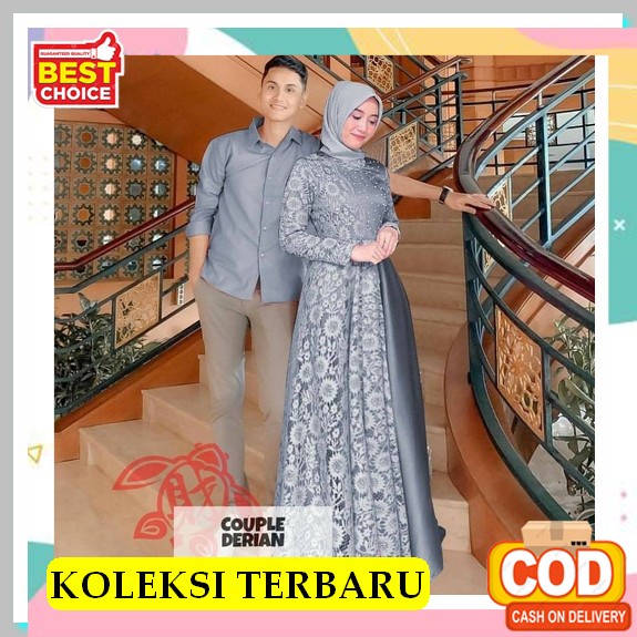 Baju Couple Kapel Gamis Kemeja Batik Kejora Pria Wanita Suami Istri Pesta Lebaran Mewah Elegan Moder