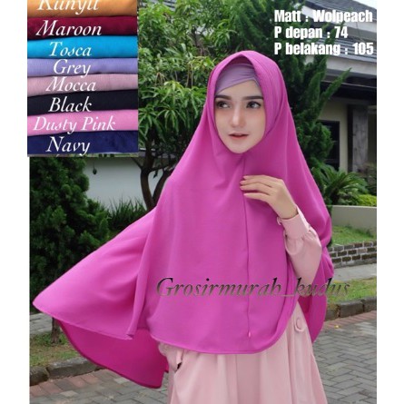 Hijab Jilbab Instan Jumbo Khimar Pet Syar I Khimar Jumbo XXL Jilbab Pinguin Wolfis Jilbab
