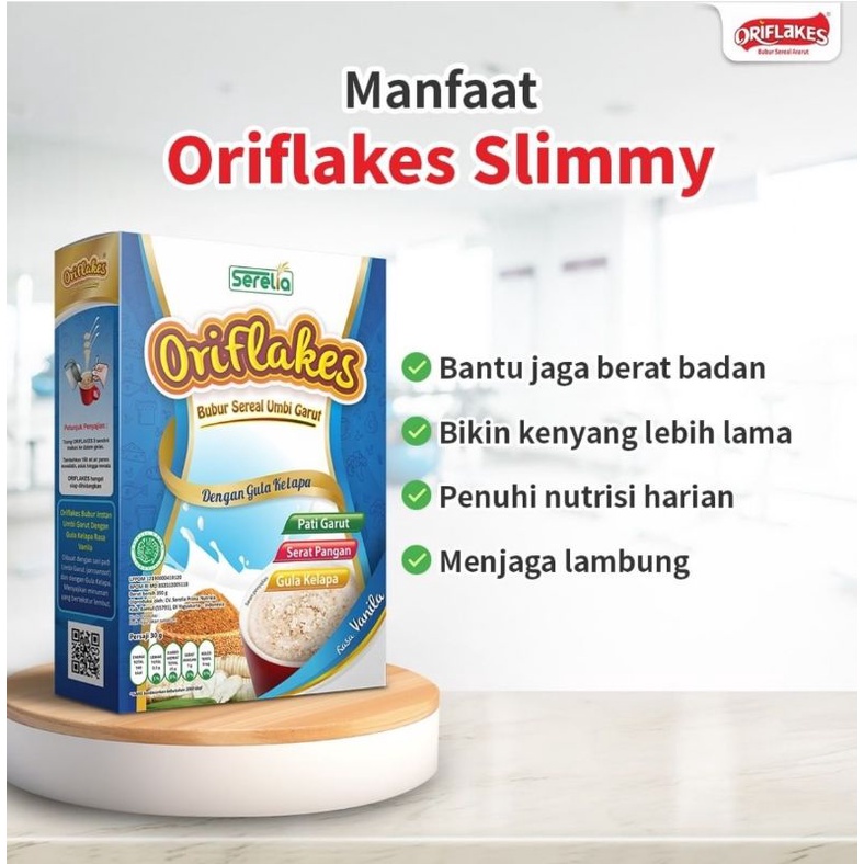 

Oriflakes SLIMY 350gr | Diet aman untuk Maag Asam Lambung & Gerd Sereal Pati Umbi Garut ORIFLAKE SLIMMY