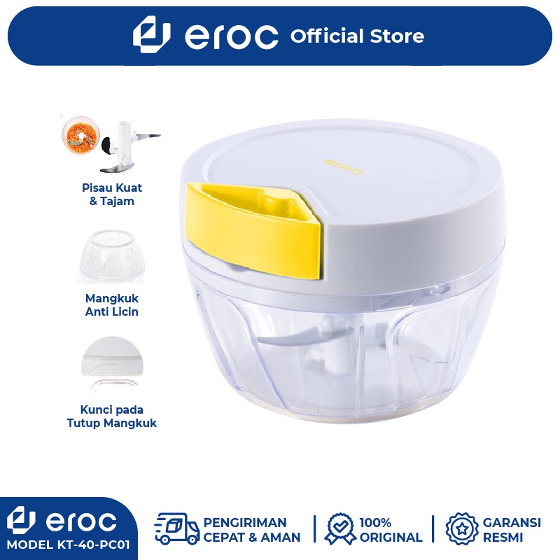 	 EROC Multifunctional Food Chopper Processor 400ML Mini Pull Food Chopper Blender- KT-40-PC01	