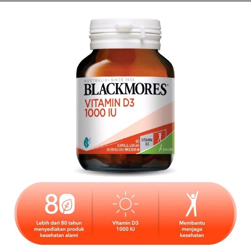 Blackmores Vitamin D3 1000 IU isi 60 Kapsul