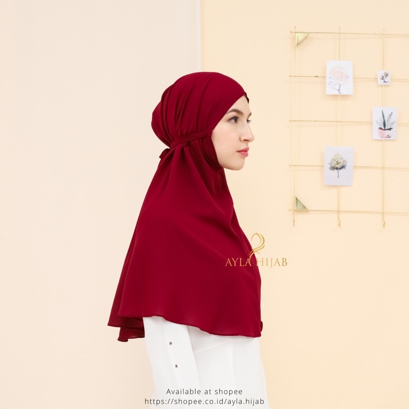 BERGO MARYAM DIAMOND JAHIT TEPI BUTIK / jilbab instan bergo maryam dewasa-3