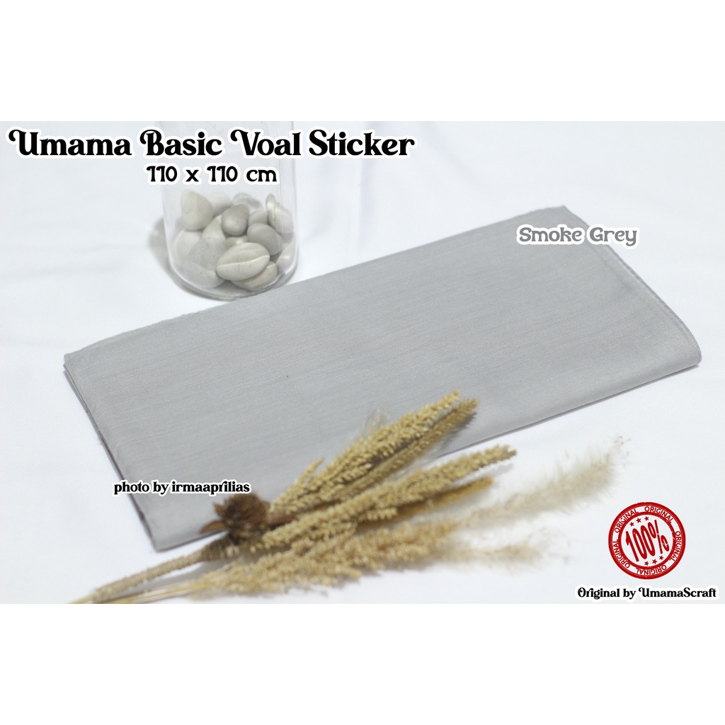 Hijab Basic Voal Umama Jilbab Segi Empat Polos Umama Kerudung Polos Segi Empat Part 2-SMOKE GREY