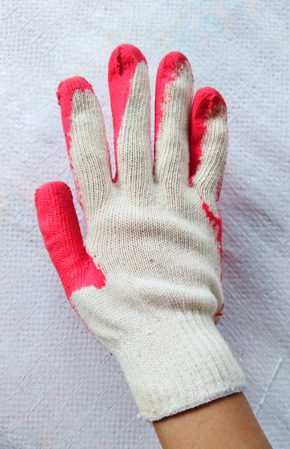 Sarung Tangan Dipping Anti Gores gunte nylon ruber diping perlusin