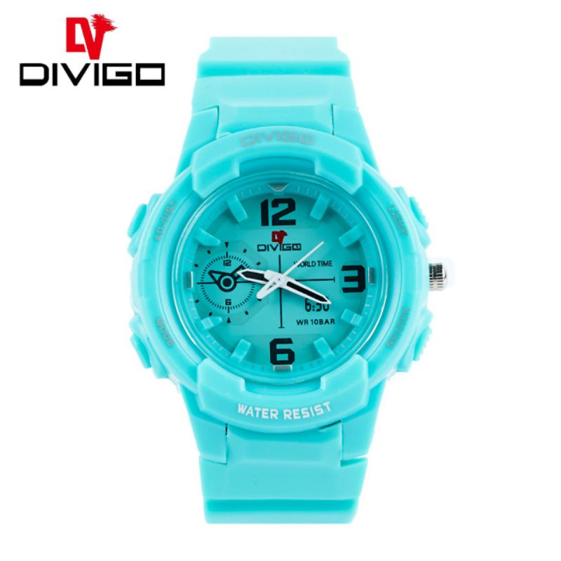 (Terima Cod)Jam Tangan Wanita Fashion Divigo AdJust Anti Air/Water Resist Strap Rubber/Karet(Dikirim Jakarta)