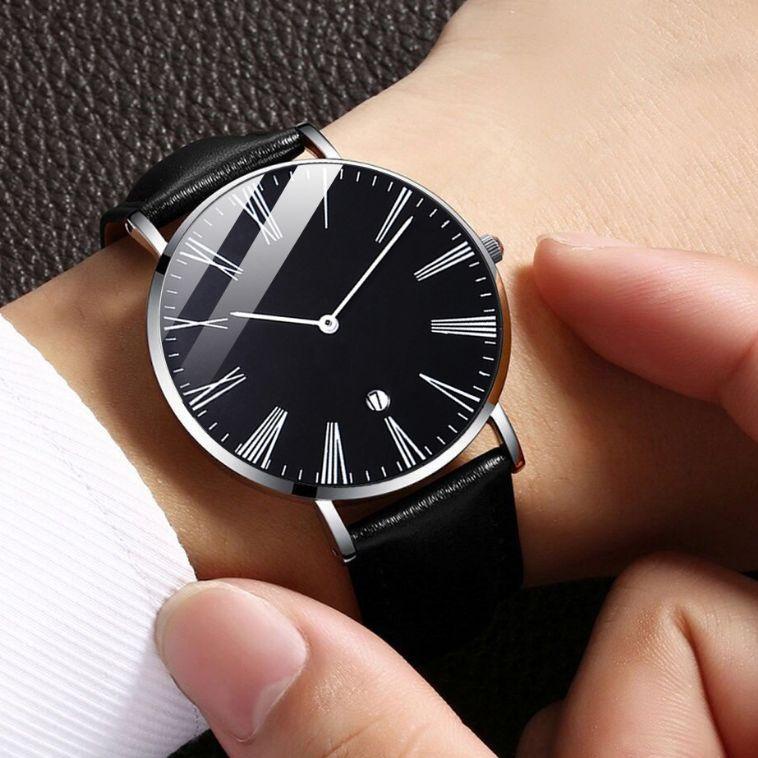 jam tangan pria elegan mewah full stiles tipis Sempel tali pasir {BA.02Jl22ĸ}