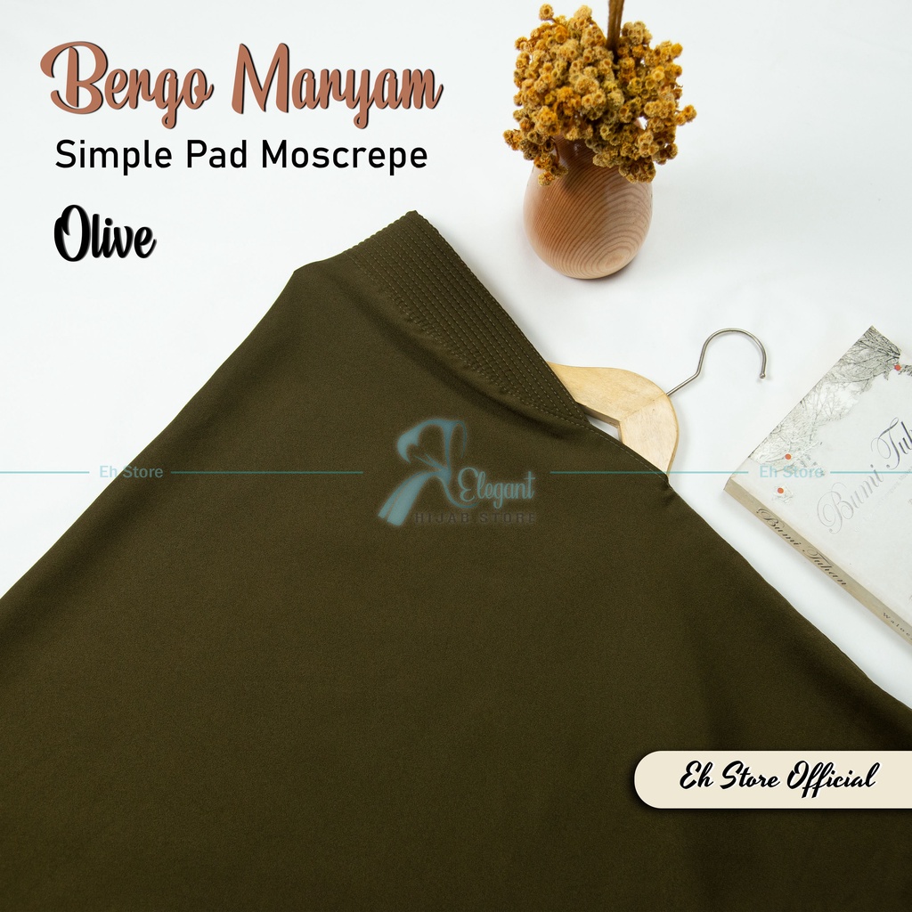 Kerudung instan / Jilbab bergo maryam SIMPLE PAD MEDIUM M murah (TANPA TALI)-Olive