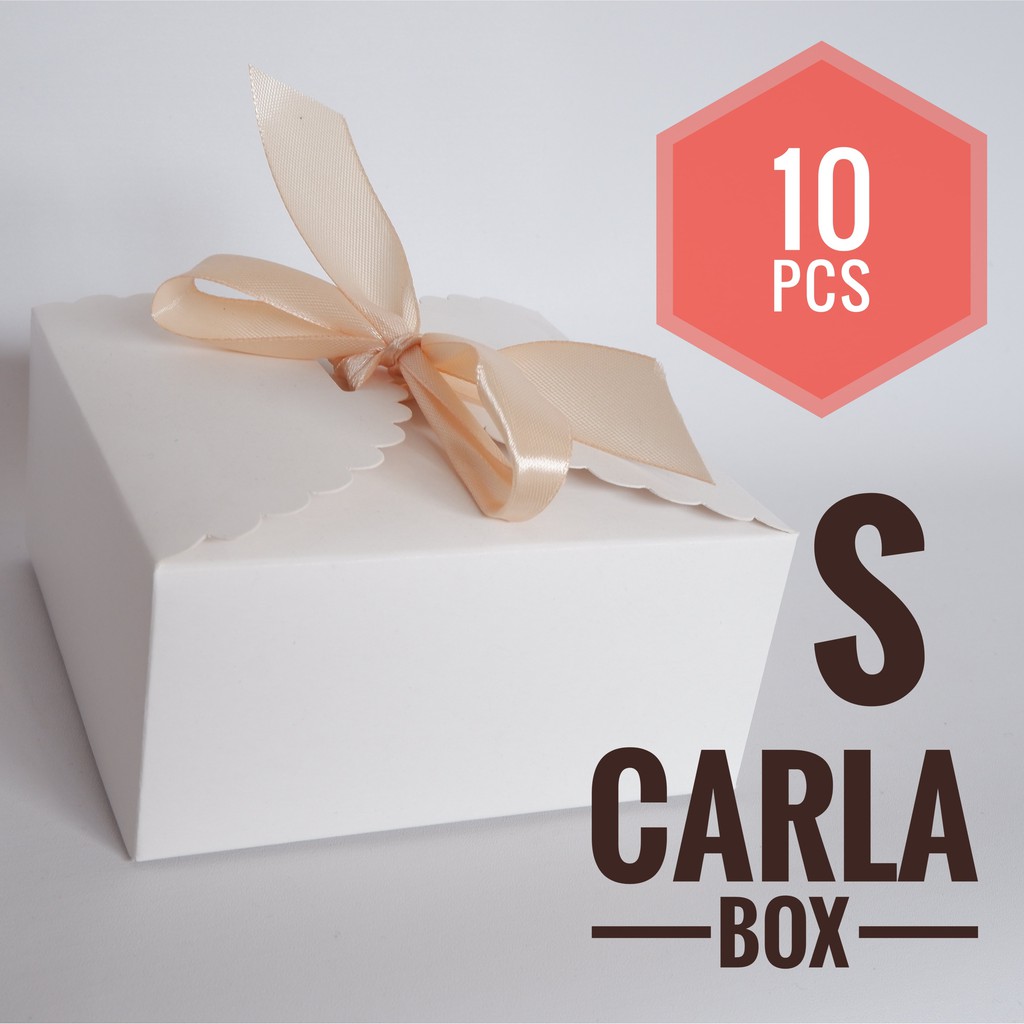 

[HARGA 10 PCS] CARLA BOX IVORY / hampers box / toples box / box (Ivory 250gr, 12 x 12 x 5.5 cm)