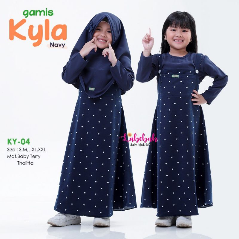 Gamis Anak Perempuan Set Khimar ORI brand LABEBAH "Overall Kyla"