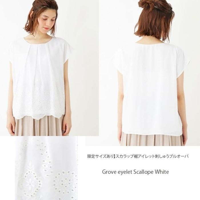 Puncak Promo Grove 01 Eyelet Scallope Top Baju Atasan Wanita Branded Terlaris