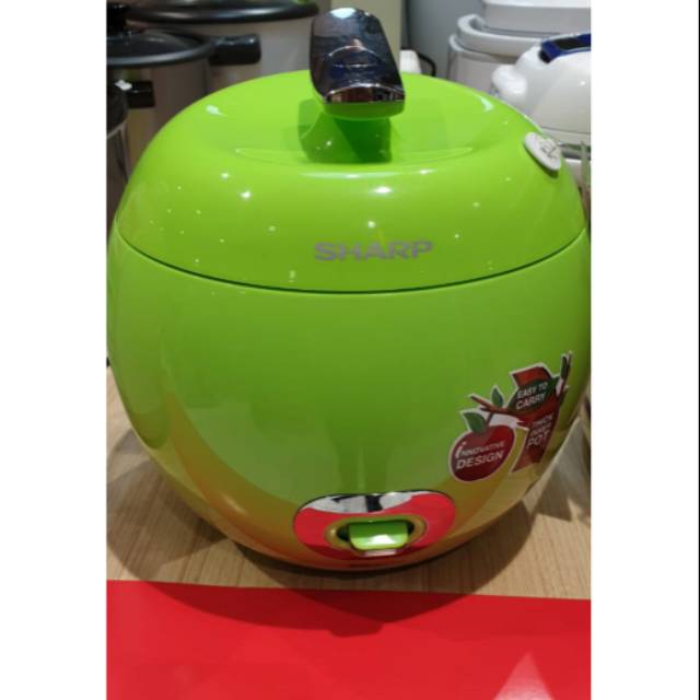 Sharp Rice Cooker Apple 0.8 Liter - Ks-P8my - Hijau Muda / Merah