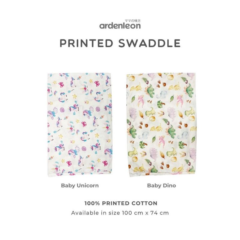ARDENLEON Baby Swaddle Square Printed Bedong / Kain Bedong Arden Leon Motif