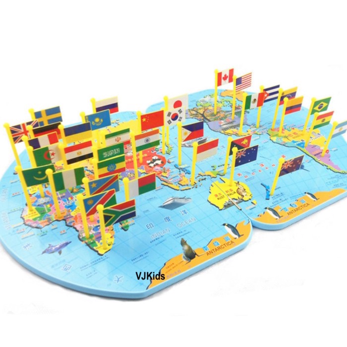 

❤BISA COD❤ Peta dunia knowledge of the world puzzle anak murah meriah