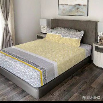 King Rabbit Sprei Double Uk 160-180-200cm,Motif Fiji Kuning