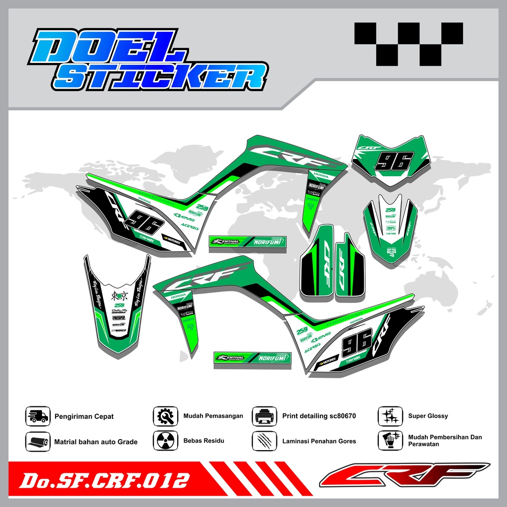 Sticker Striping Semifull CRF 150L List Variasi Hologram Pelangi,Crome Doel 012