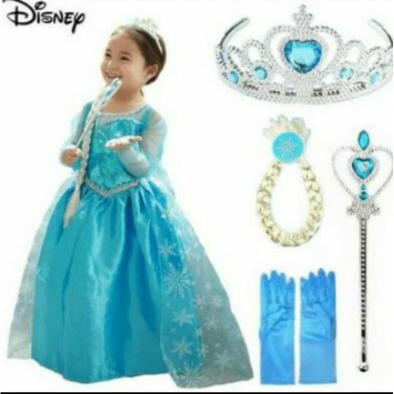 Mainan anak accessories mahkota Dan tongkat FROZEN ELSA