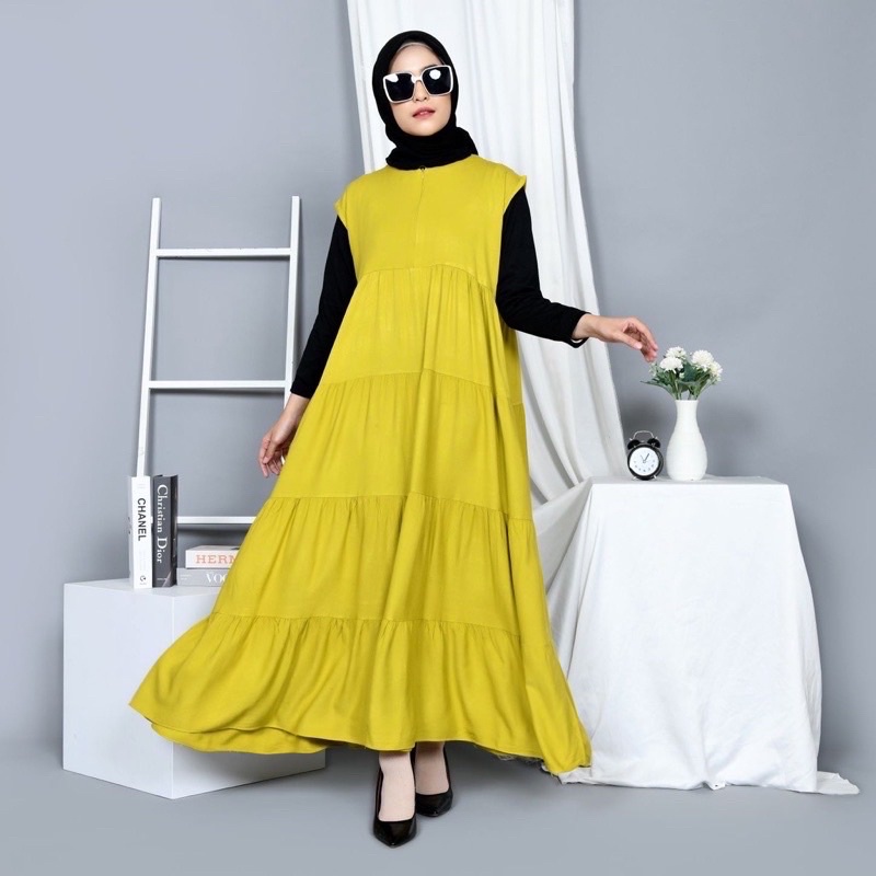 INNER DRES WANITA JUMBO STANDAR RAYON TWILL PREMIUM MAYUNG BUSUI KEKINIAN