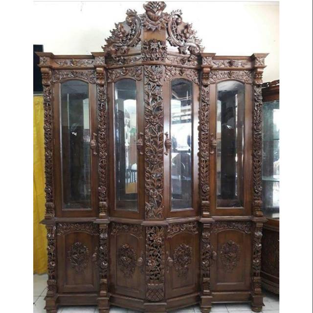 Lemari pajangan shima 4 pintu / bufet pajangan shima / lemari pajangan 4 pintu / lemari pajangan bes