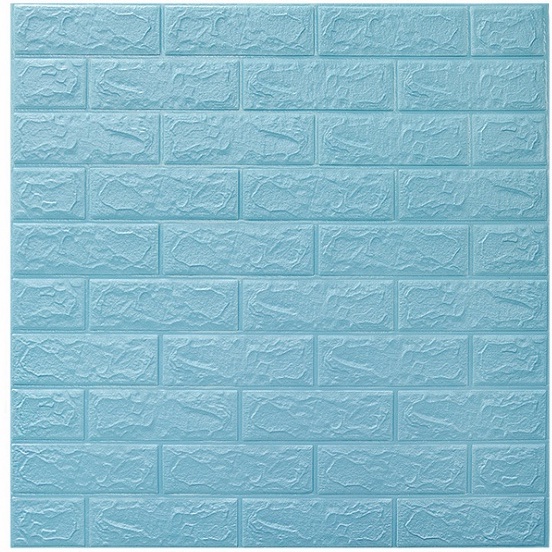 (COD)3D Wallpaper Dinding Foam Motif Batu Bata Wall foam Stiker 3D Dekorasi Kamar Rumah Dekorasi Dinding Kamar Murah-ZW-3 Biru