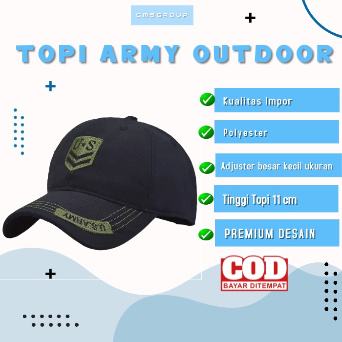 Topi Import Army Outdoor Baseball Topi Golf Topi Pria