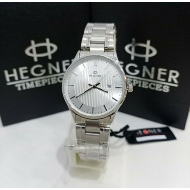 JAM TANGAN HEGNER 5050 HW 5050 WANITA SILVER WHITE ORIGINAL