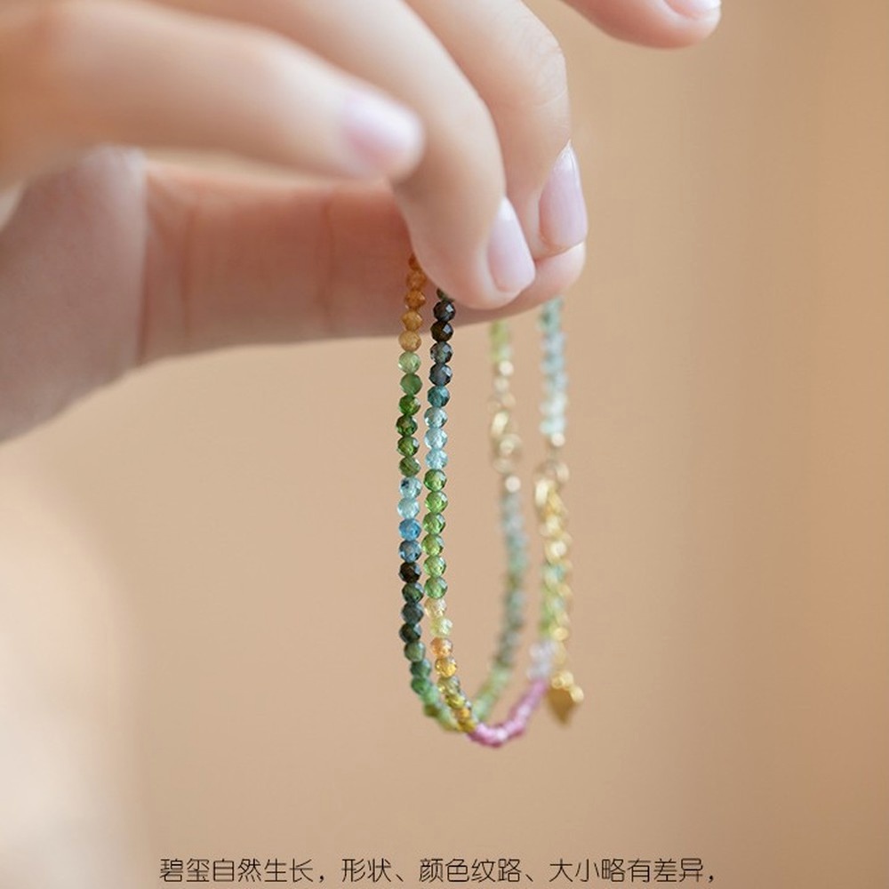 Gelang Batu Brazil Alami Ultra Tipis Warna Pelangi