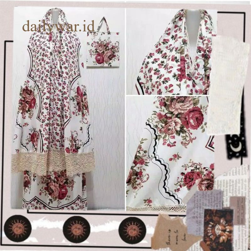 (COD)grosir Mukena Katun Jepang Shabby Renda Rajut