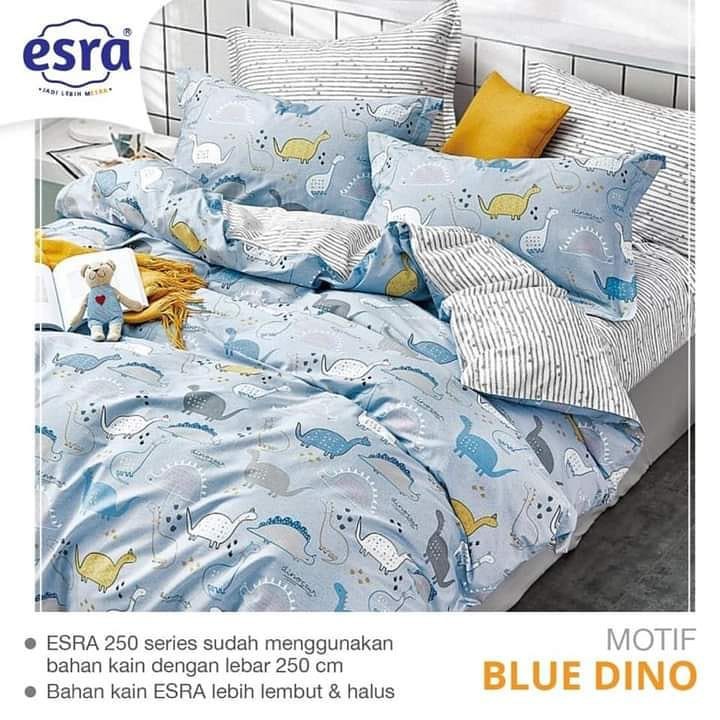 Sprei Homemade/Bahan Esra/ Sprei murah/ Blue Dino