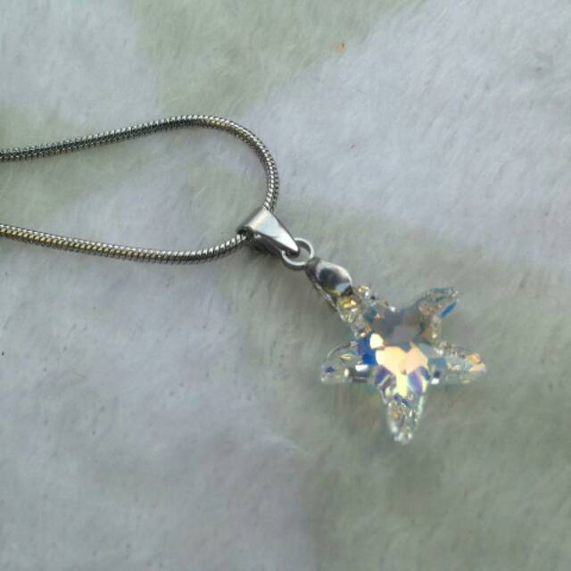 Necklace Kalung SWAROVSKI PENDANT STARFISH x Stainless